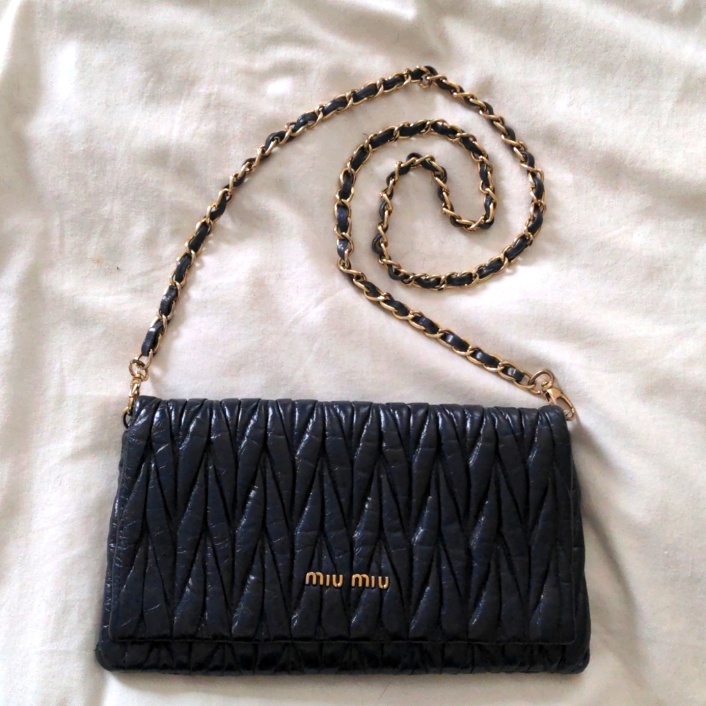 Vintage Miu Miu quilted leather chain crossbody